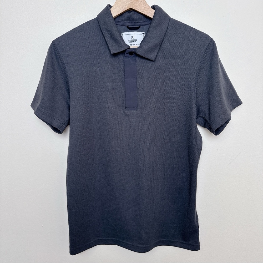 Reigning Champ Womens Xsmall Short Sleeve Polo Grey Shirt